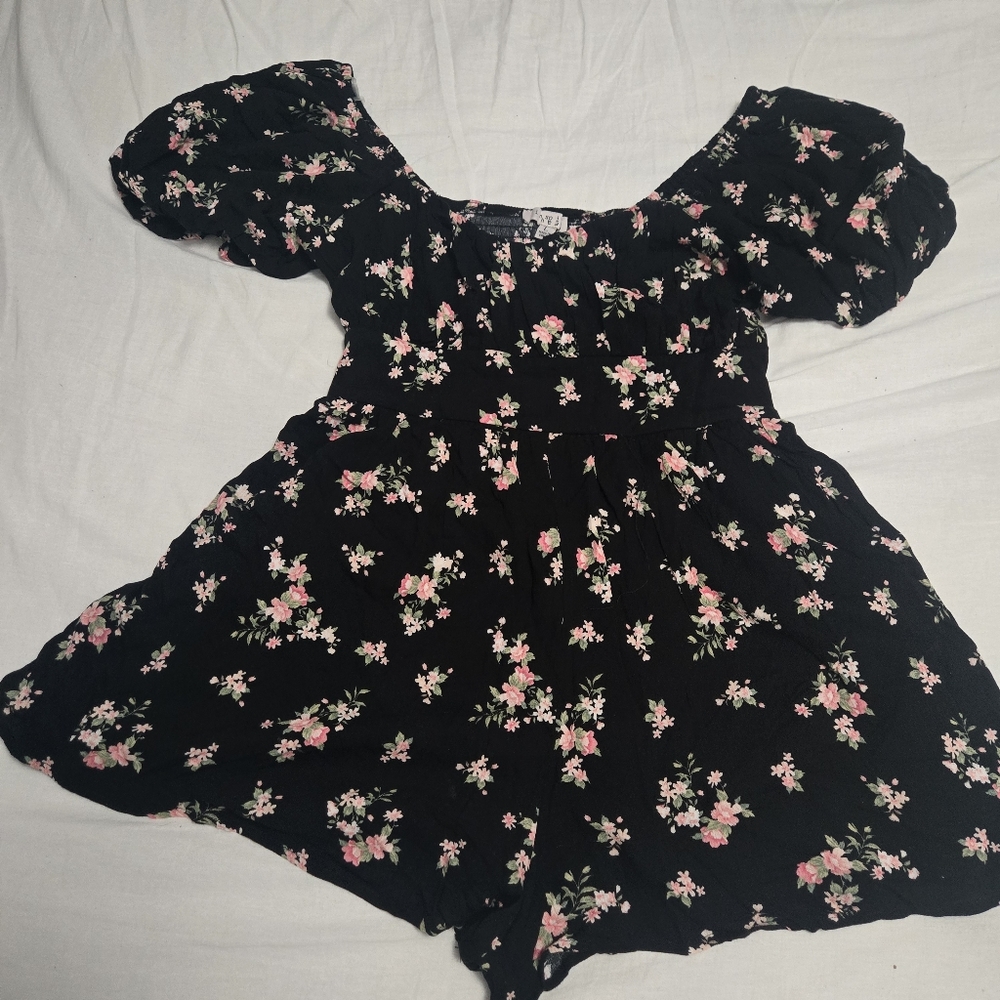 Inspired Hearts Blue Ruffled Ronper Shorts with Peter Pan Collar